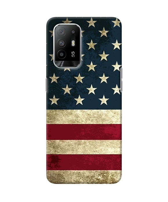 Vintage US flag Oppo F19 Pro+ Back Cover