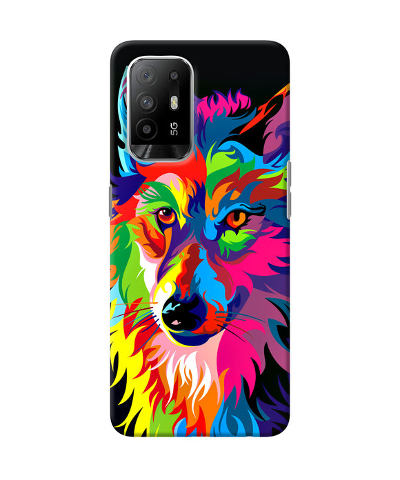 Colorful wolf sketch Oppo F19 Pro+ Back Cover