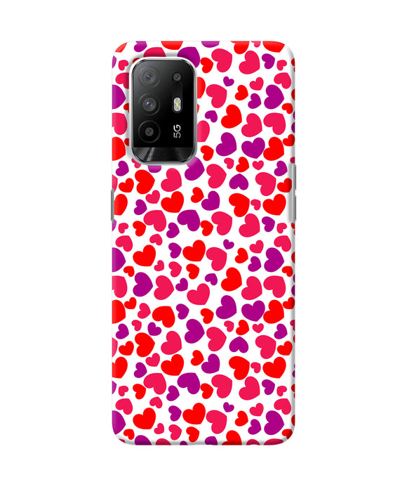 Red heart canvas print Oppo F19 Pro+ Back Cover