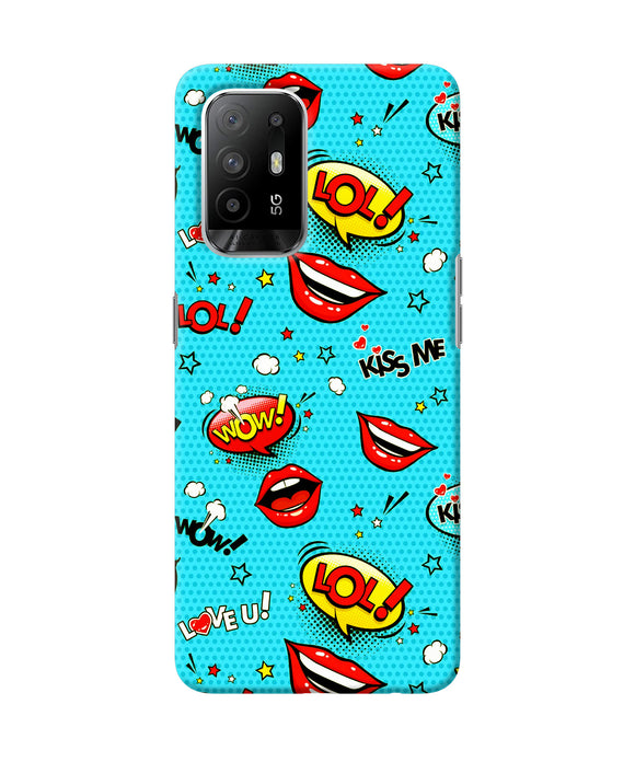 Lol lips print Oppo F19 Pro+ Back Cover