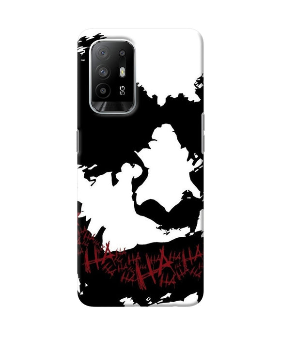 Black and white joker rugh sketch Oppo F19 Pro+ Back Cover