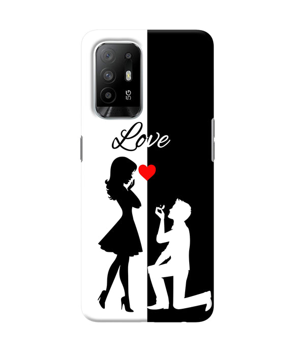 Love propose black and white Oppo F19 Pro+ Back Cover