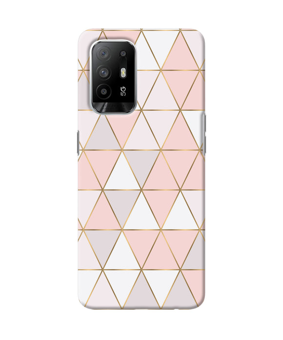 Abstract pink triangle pattern Oppo F19 Pro+ Back Cover