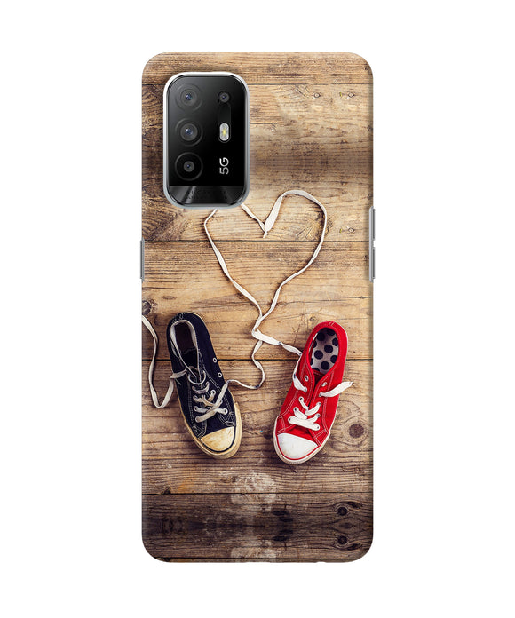 Shoelace heart Oppo F19 Pro+ Back Cover