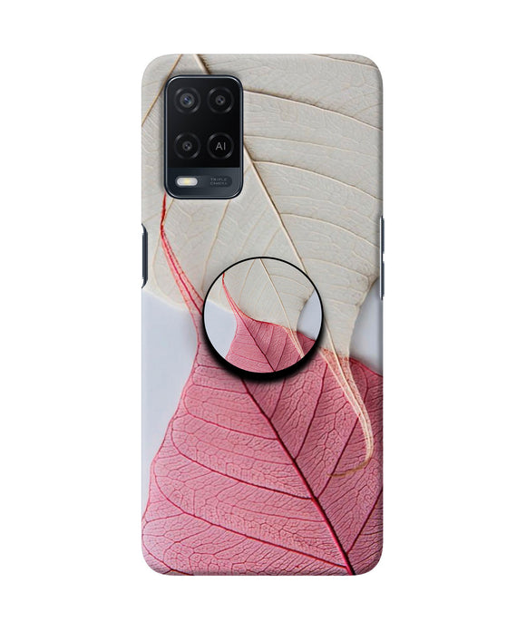 White Pink Leaf Oppo A54 Pop Case
