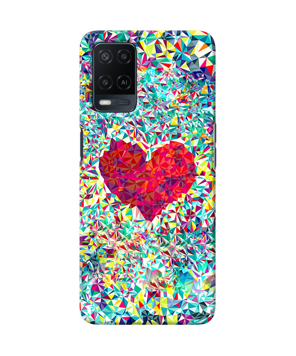 Red heart print Oppo A54 Back Cover