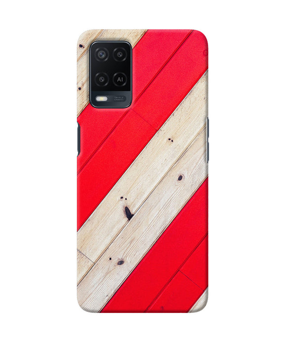 Abstract red brown wooden Oppo A54 Back Cover