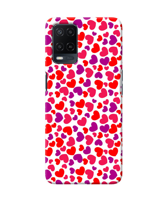 Red heart canvas print Oppo A54 Back Cover