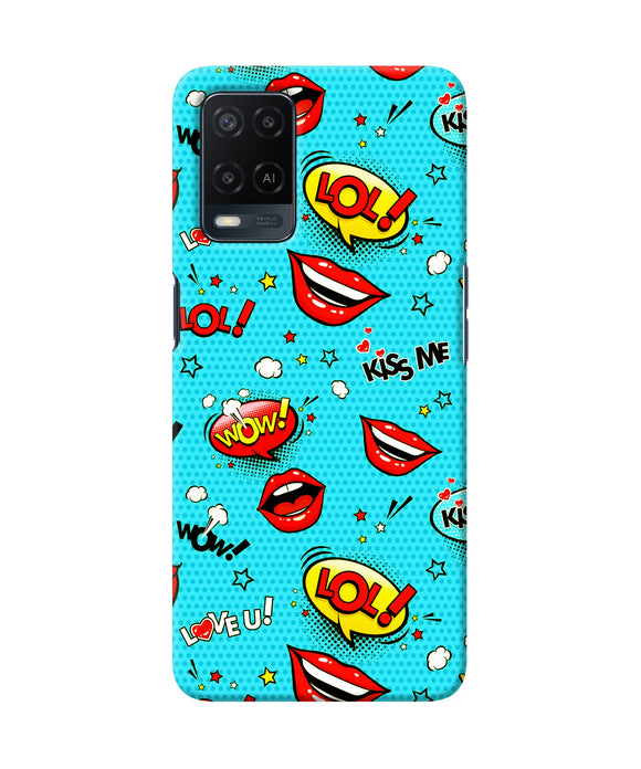 Lol lips print Oppo A54 Back Cover