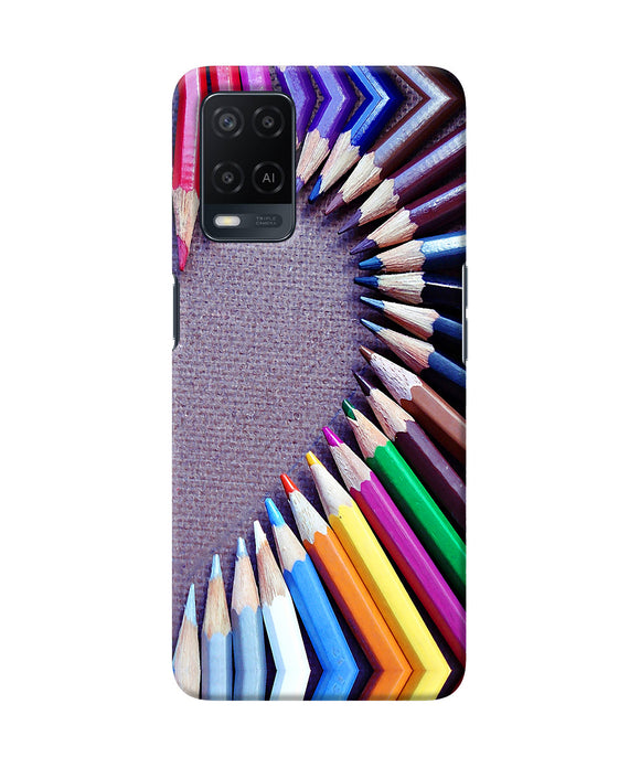 Color pencil half heart Oppo A54 Back Cover