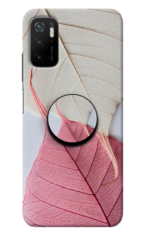 White Pink Leaf Poco M3 Pro 5G Pop Case