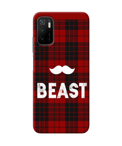 Beast red square Poco M3 Pro 5G Back Cover