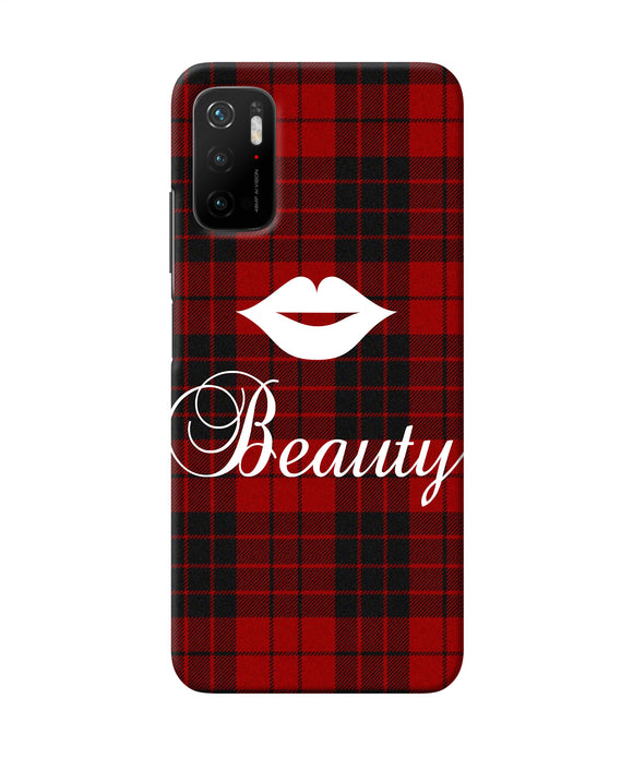 Beauty red square Poco M3 Pro 5G Back Cover