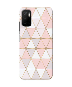 Abstract pink triangle pattern Poco M3 Pro 5G Back Cover