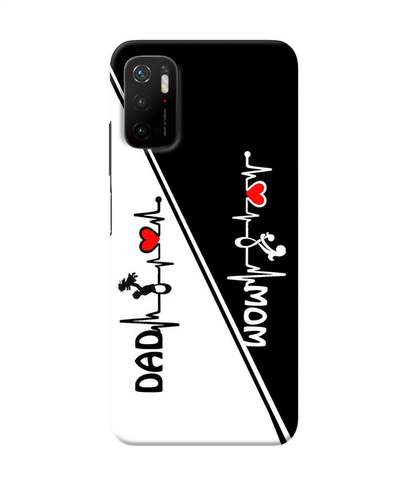 Mom dad heart line black and white Poco M3 Pro 5G Back Cover