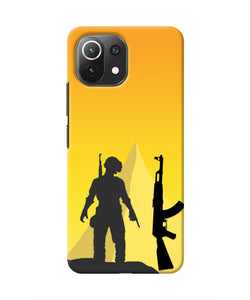 PUBG Silhouette Mi 11 Lite Real 4D Back Cover