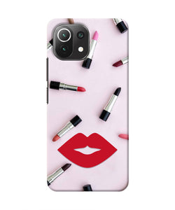 Lips Lipstick Shades Mi 11 Lite Real 4D Back Cover