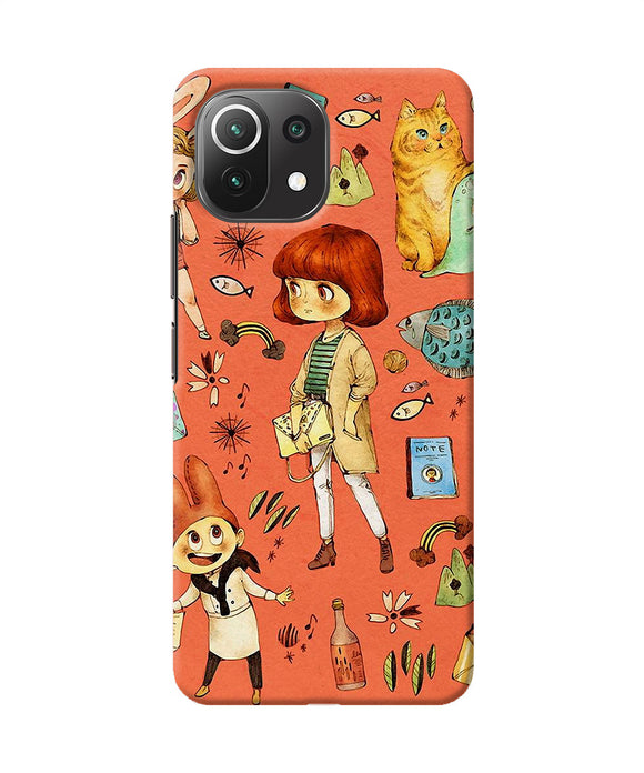 Canvas little girl print Mi 11 Lite Back Cover