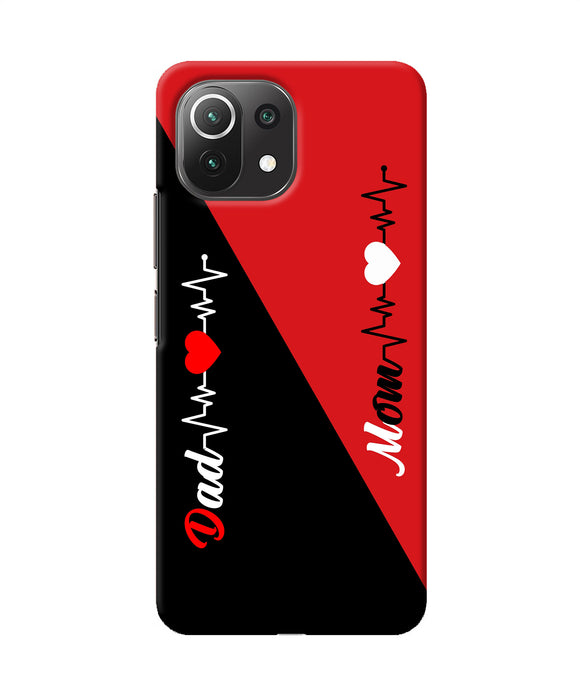 Mom dad heart line Mi 11 Lite Back Cover