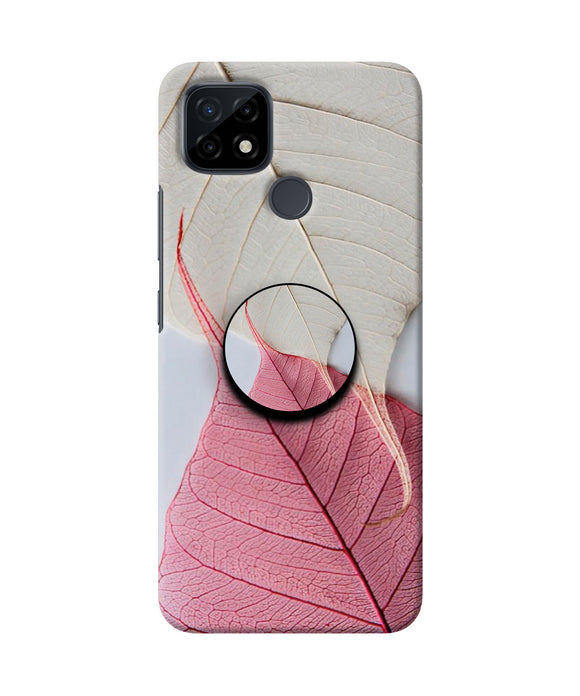 White Pink Leaf Realme C21 Pop Case