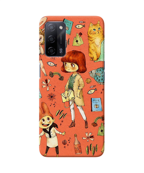 Canvas little girl print Oppo A53s 5G Back Cover