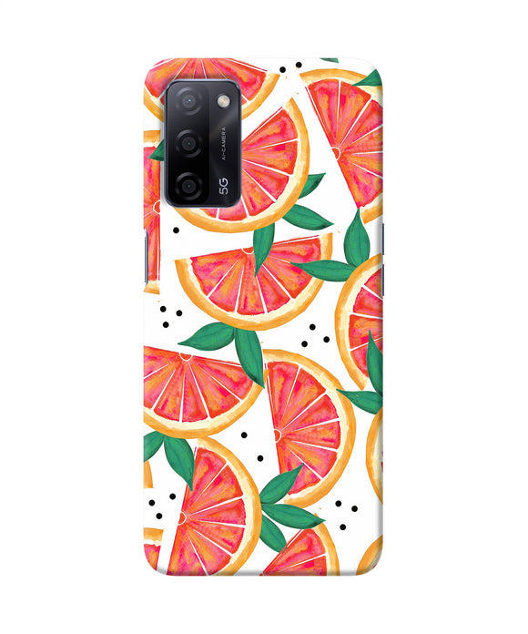 Abstract orange print Oppo A53s 5G Back Cover