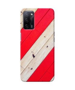 Abstract red brown wooden Oppo A53s 5G Back Cover