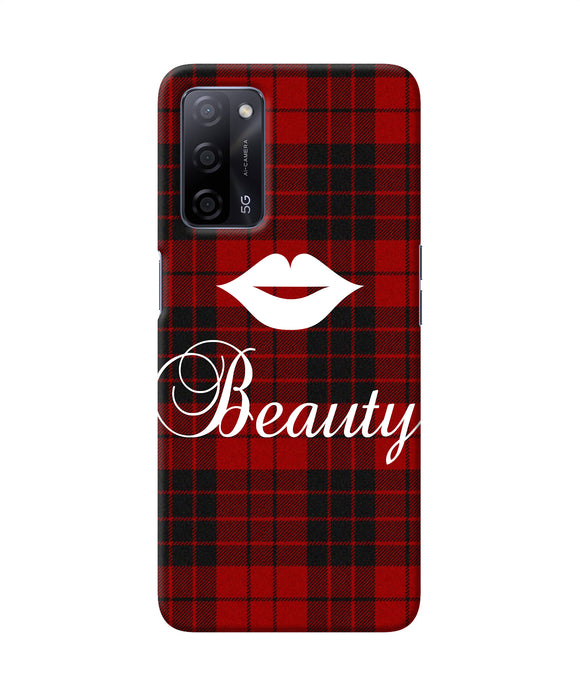 Beauty red square Oppo A53s 5G Back Cover