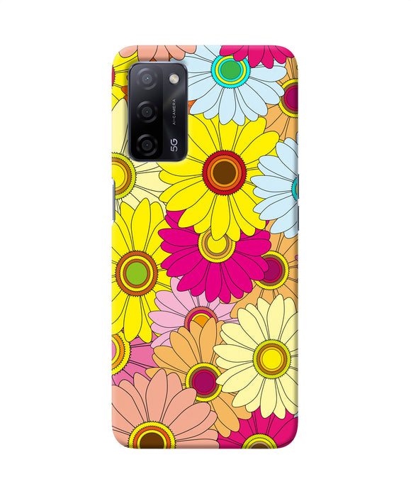 Abstract colorful flowers Oppo A53s 5G Back Cover