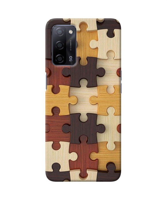 Wooden puzzle Oppo A53s 5G Back Cover