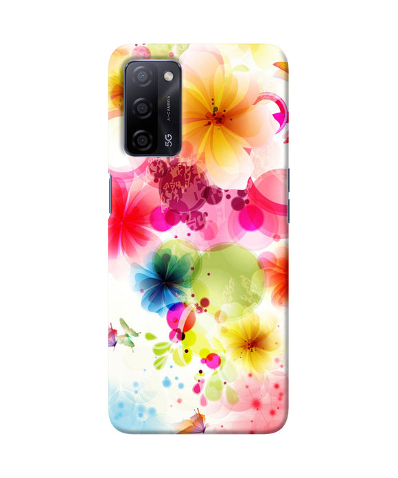 Flowers print Oppo A53s 5G Back Cover