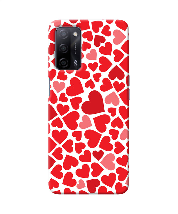 Red heart canvas print Oppo A53s 5G Back Cover