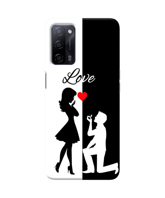 Love propose black and white Oppo A53s 5G Back Cover