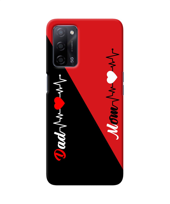Mom dad heart line Oppo A53s 5G Back Cover