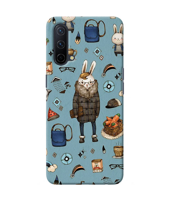 Canvas rabbit print Oneplus Nord CE 5G Back Cover