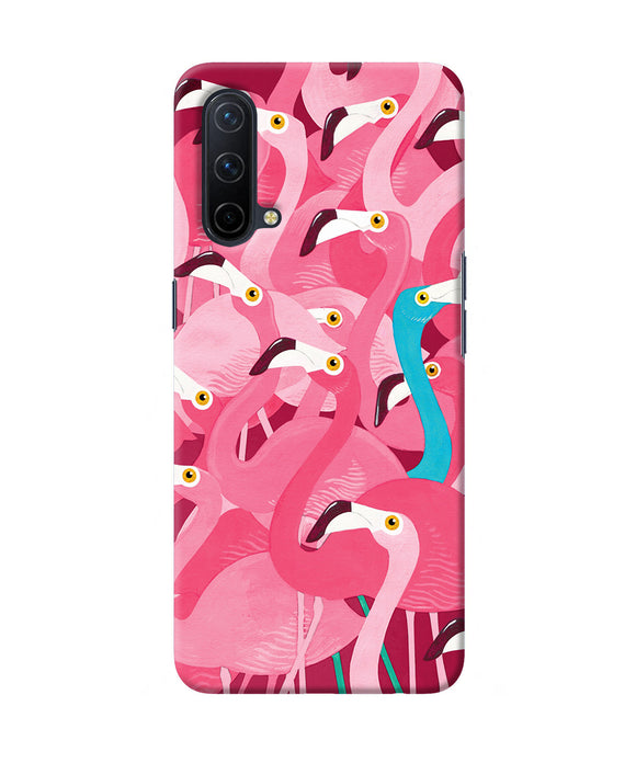 Abstract sheer bird pink print Oneplus Nord CE 5G Back Cover