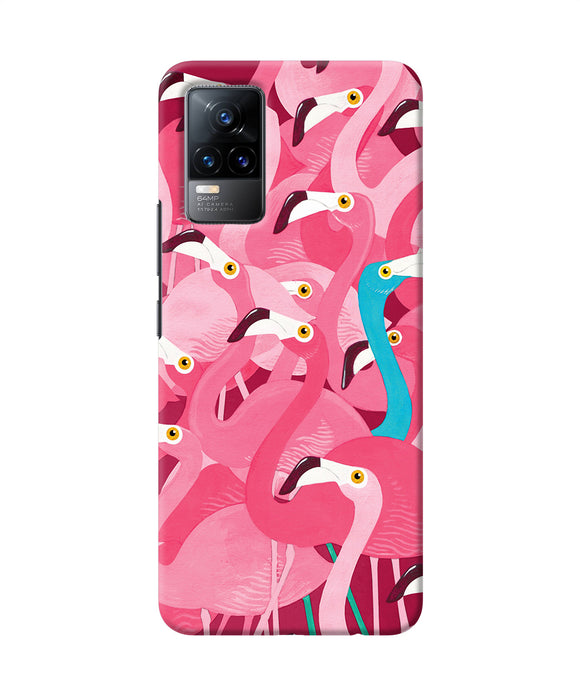 Abstract sheer bird pink print Vivo Y73 Back Cover