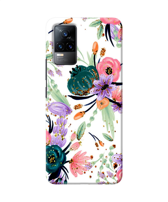 Abstract flowers print Vivo Y73 Back Cover