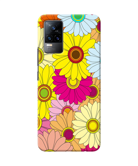 Abstract colorful flowers Vivo Y73 Back Cover