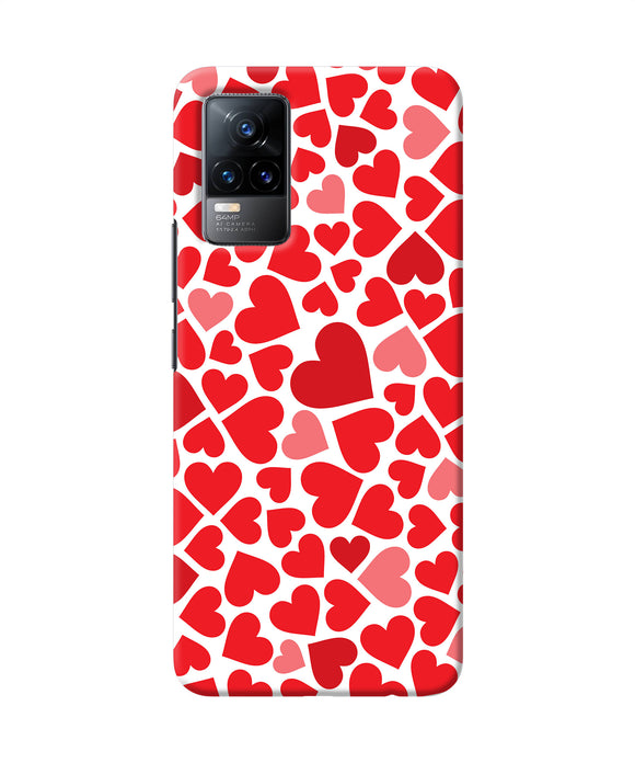 Red heart canvas print Vivo Y73 Back Cover