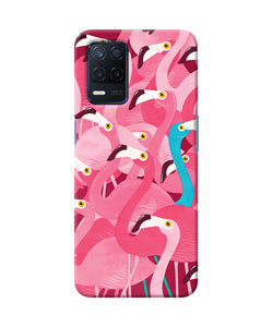 Abstract sheer bird pink print Realme Narzo 30 5G Back Cover