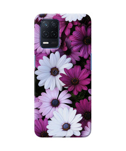 White violet flowers Realme Narzo 30 5G Back Cover