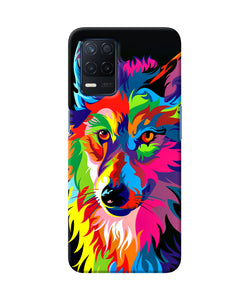 Colorful wolf sketch Realme Narzo 30 5G Back Cover