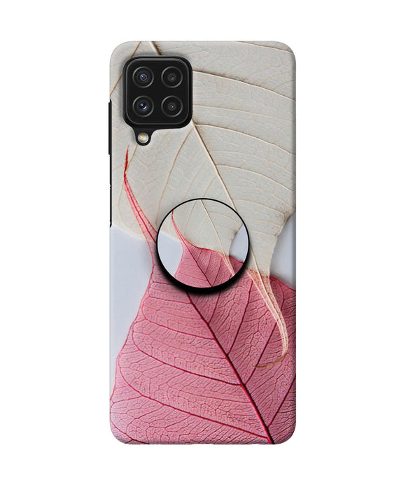 White Pink Leaf Samsung A22 4G Pop Case