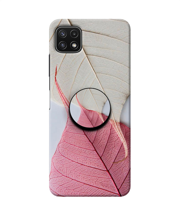 White Pink Leaf Samsung A22 5G Pop Case