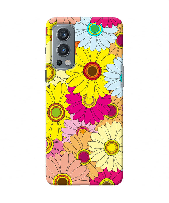 Abstract colorful flowers OnePlus Nord 2 5G Back Cover