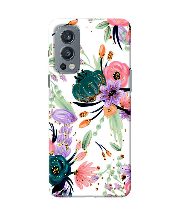 Abstract flowers print OnePlus Nord 2 5G Back Cover