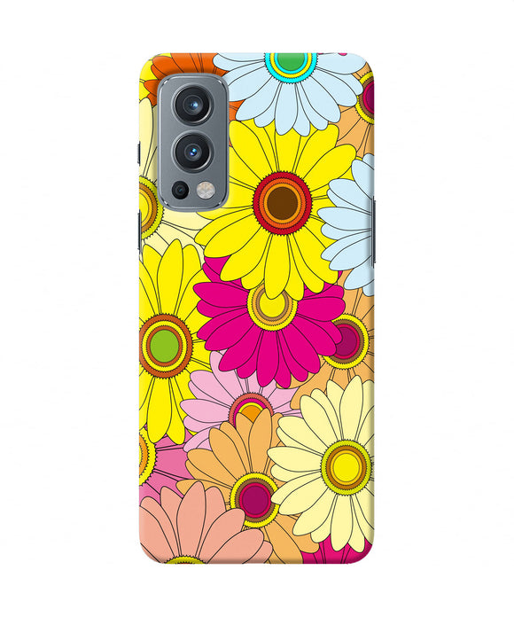 Abstract colorful flowers OnePlus Nord 2 5G Back Cover