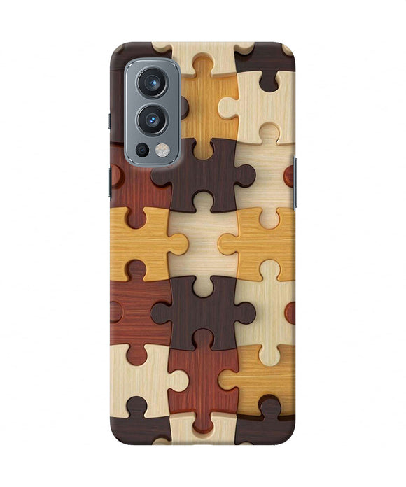 Wooden puzzle OnePlus Nord 2 5G Back Cover