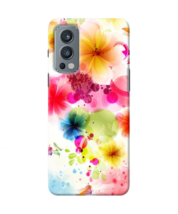 Flowers print OnePlus Nord 2 5G Back Cover
